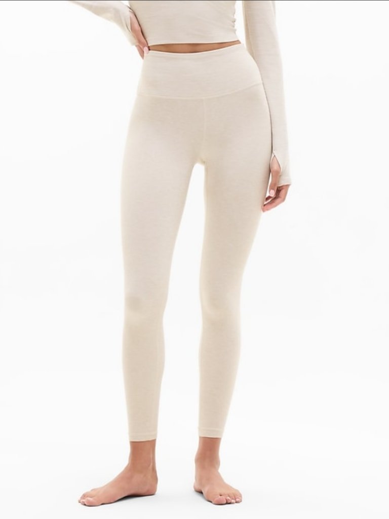 Athleta Elation Ultra High Rise Softluxe Legging In Cream Heather Xs